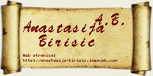 Anastasija Birišić vizit kartica